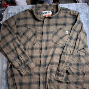 Mens 3XL 40 Grit Duluth Trading Shirt long sleeve 40 Grit Brown Plaid